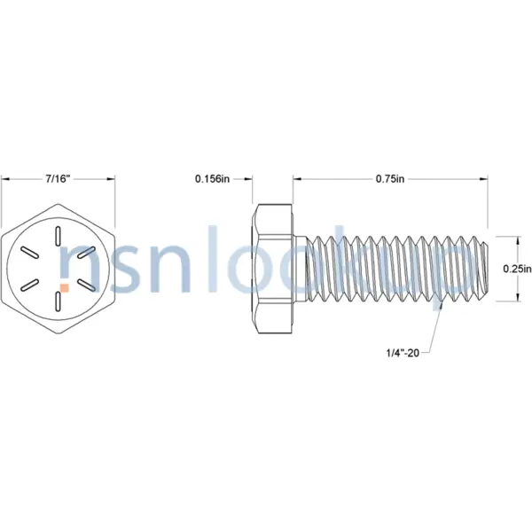 5305-00-068-0508 SCREW,CAP,HEXAGON HEAD 5305000680508 000680508 3/4
