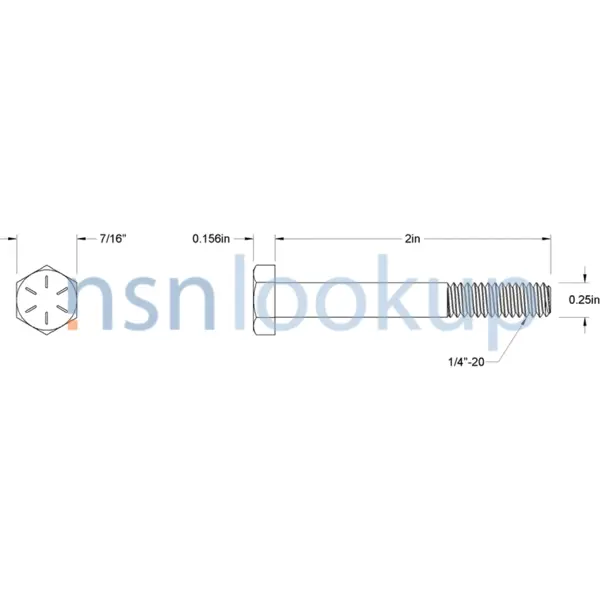 5305-00-071-2511 SCREW,CAP,HEXAGON HEAD 5305000712511 000712511 3/4