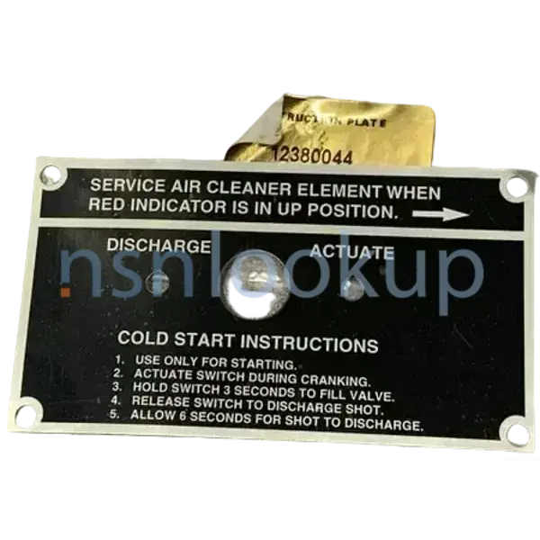 9905-01-455-6545 PLATE,INSTRUCTION 9905014556545 014556545 1/1 9905-01-455-6545 PLATE,INSTRUCTION 9905014556545 014556545 1/1